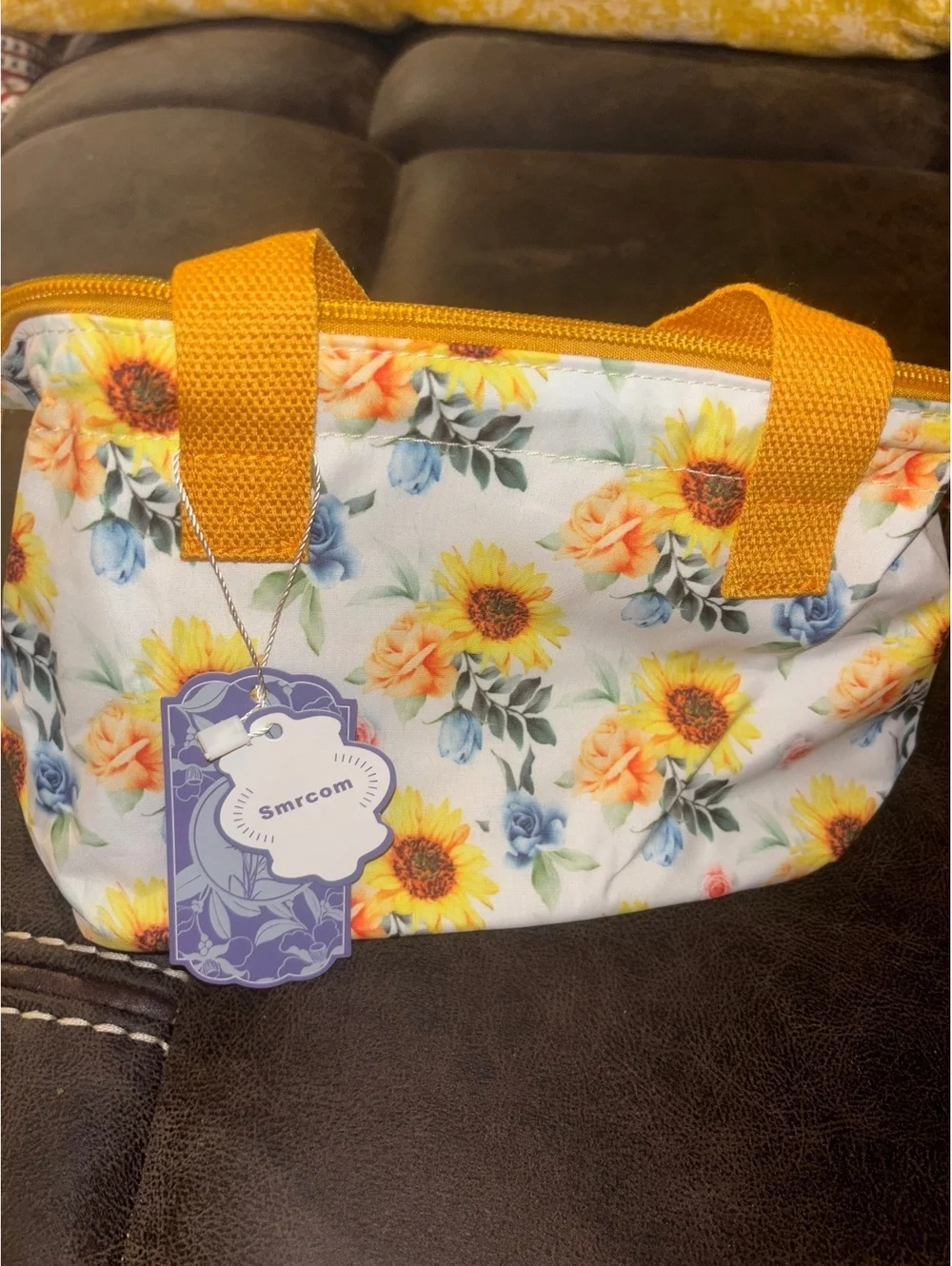 Smrcom Sunflower Floral Makeup Bag Cosmetic Toiletry Travel Organizer NWT